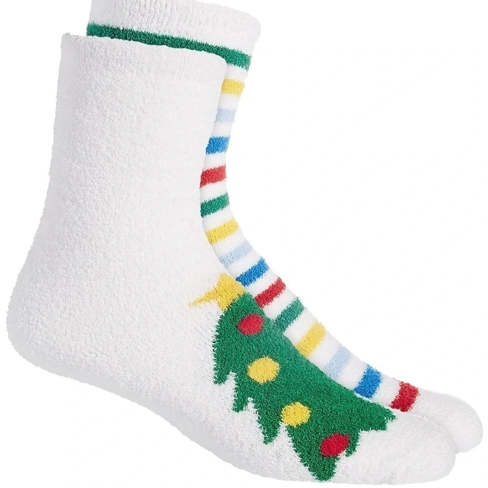 NWT 2 pair Charter Club‎ Women Super Soft Socks Christmas Shoe Size 6-10